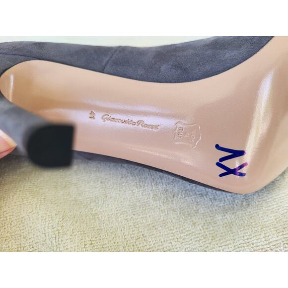Gianvito Rossi Ellipsis Gray Suede $800 Pumps 105mm Heels NWOT EU 41 US 9 1/2 - Picture 11 of 16